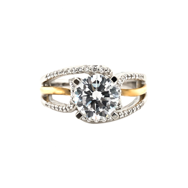 14K 2-Tone Diamond Ring With CZ Center Vandenbergs Fine Jewellery Winnipeg, MB