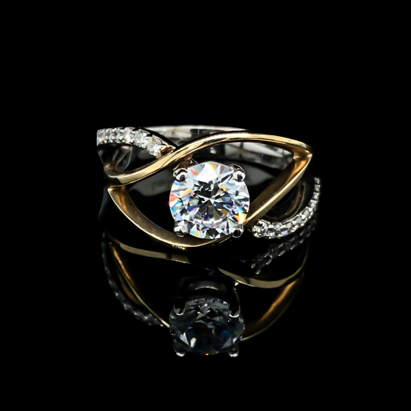 14K 2-Tone Diamond Ring With CZ Center Image 2 Vandenbergs Fine Jewellery Winnipeg, MB