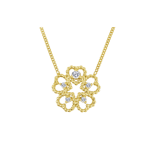 10K Gold Diamond Flower Necklace Vandenbergs Fine Jewellery Winnipeg, MB