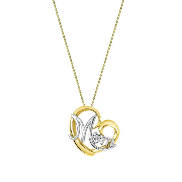 Mother Child Necklace White Gold with Cubic Zirconia – Hollywood Sensation®