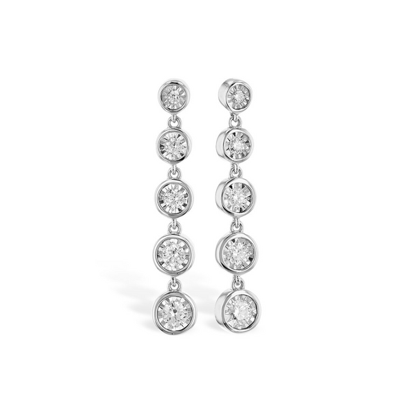 14K White Gold Diamond Drop Earrings Vandenbergs Fine Jewellery Winnipeg, MB