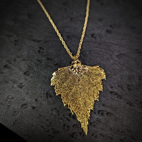24K Gold Dipped Leaf Necklace Image 2 Vandenbergs Fine Jewellery Winnipeg, MB