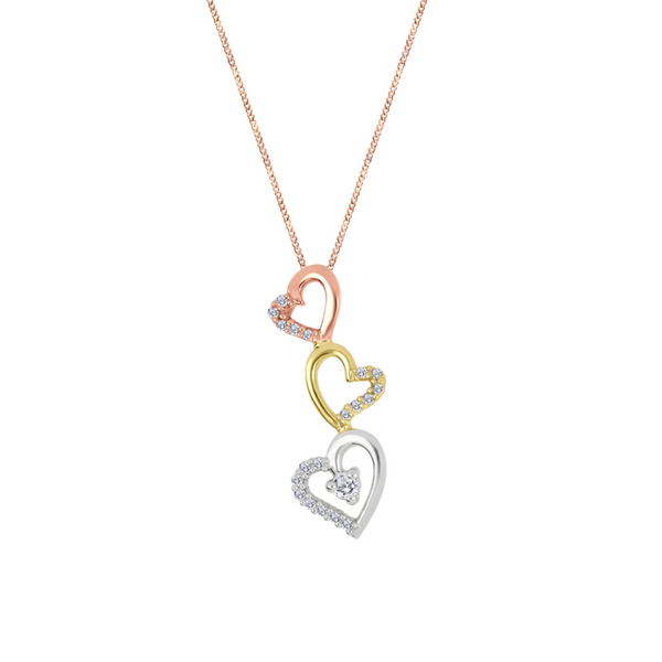 Tri-Tone Diamond Heart Necklace Vandenbergs Fine Jewellery Winnipeg, MB