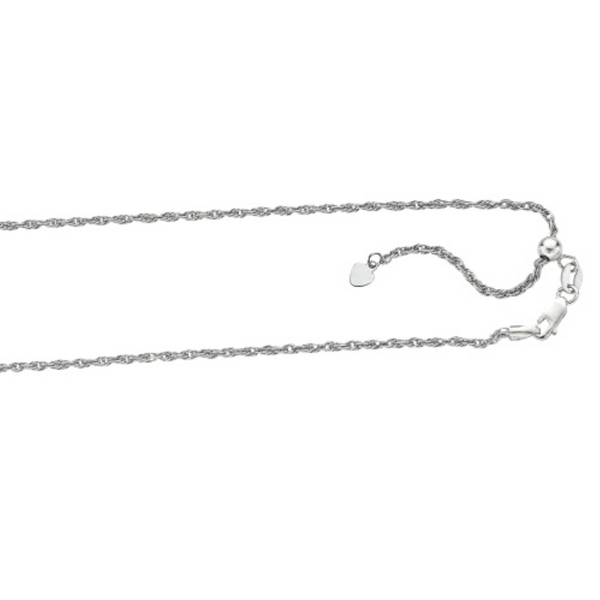 22" Silver Adjustable Rope Chain Image 2 Vandenbergs Fine Jewellery Winnipeg, MB
