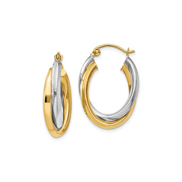 14K Two-Tone Gold Double Oval Hoops Vandenbergs Fine Jewellery Winnipeg, MB