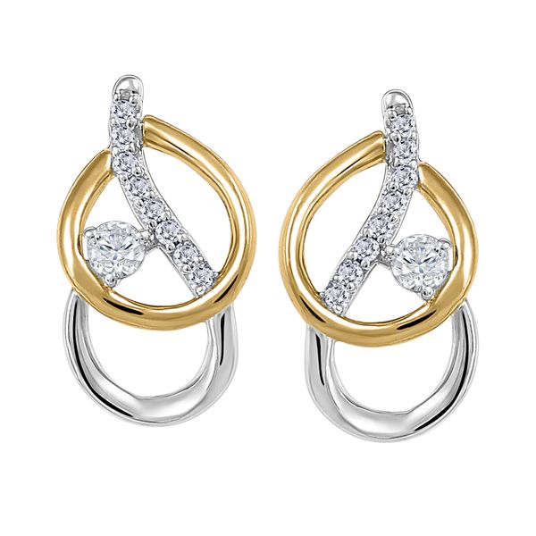 Two-Tone Diamond Earrings Image 2 Vandenbergs Fine Jewellery Winnipeg, MB