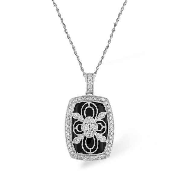 Black Onyx & Diamond Necklace Vandenbergs Fine Jewellery Winnipeg, MB
