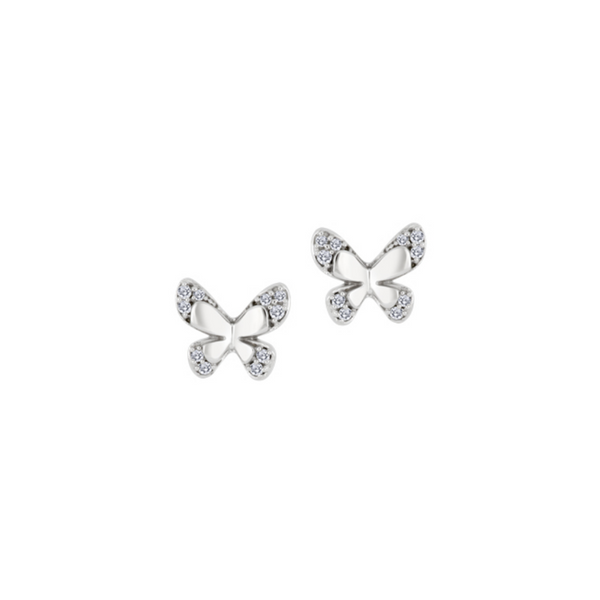 10K White Gold Diamond Butterfly Studs Vandenbergs Fine Jewellery Winnipeg, MB