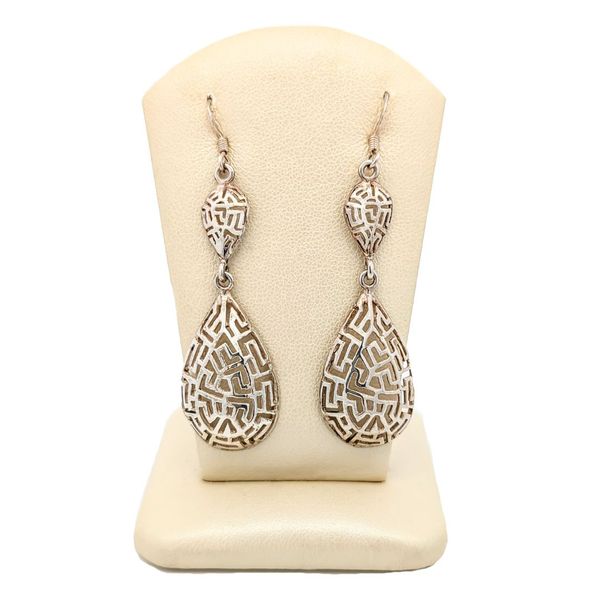 Sterling Silver Greek Key Dangle Earrings Image 2 Vandenbergs Fine Jewellery Winnipeg, MB