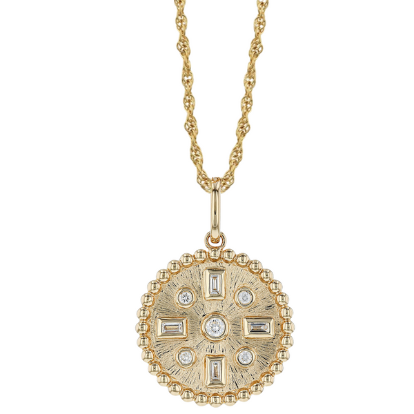 14K Gold Diamond Medallion Necklace Vandenbergs Fine Jewellery Winnipeg, MB