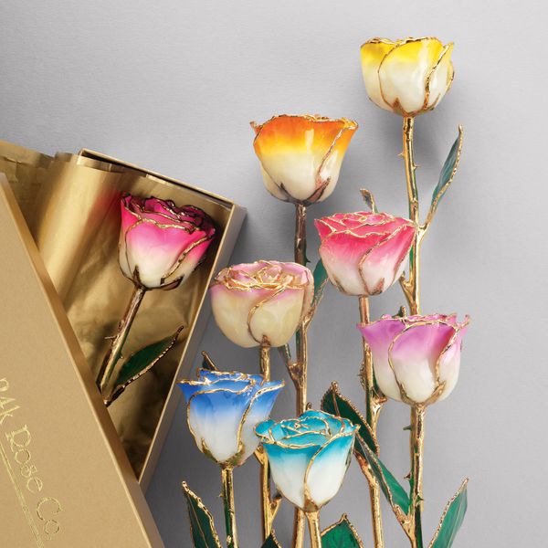 Lacquered Roses with Gold Trim Image 2 Vandenbergs Fine Jewellery Winnipeg, MB