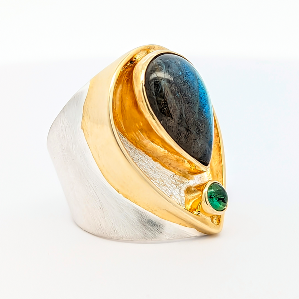 Labradorite & Green Tourmaline Ring Image 2 Vandenbergs Fine Jewellery Winnipeg, MB