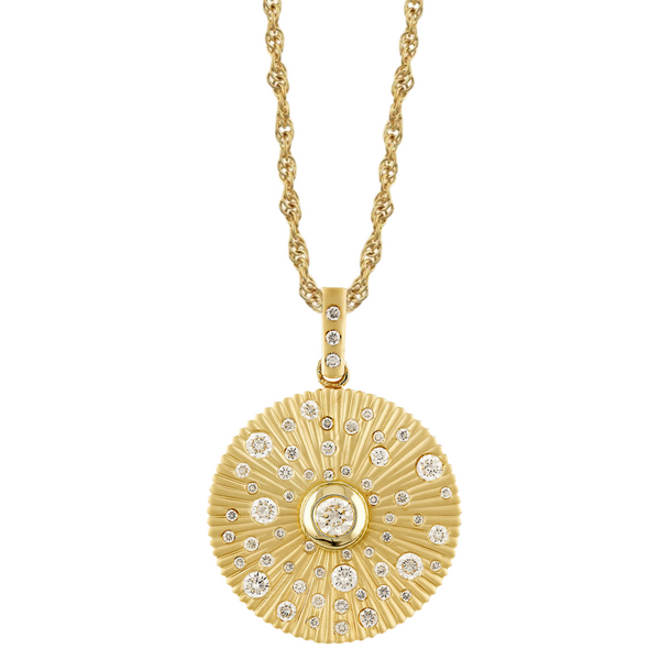 Gold Diamond Medallion Necklace