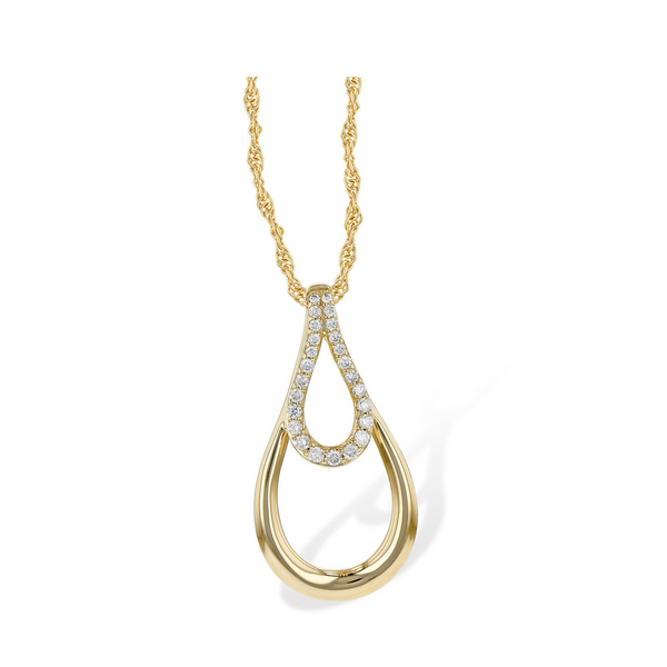 14K Gold Diamond Tear Drop Necklace Vandenbergs Fine Jewellery Winnipeg, MB
