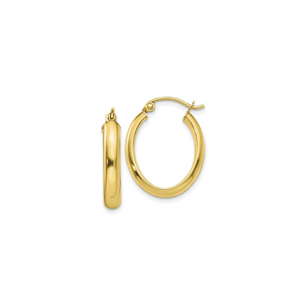 10K Gold 3.5mm Oval Hoop Earrings Vandenbergs Fine Jewellery Winnipeg, MB