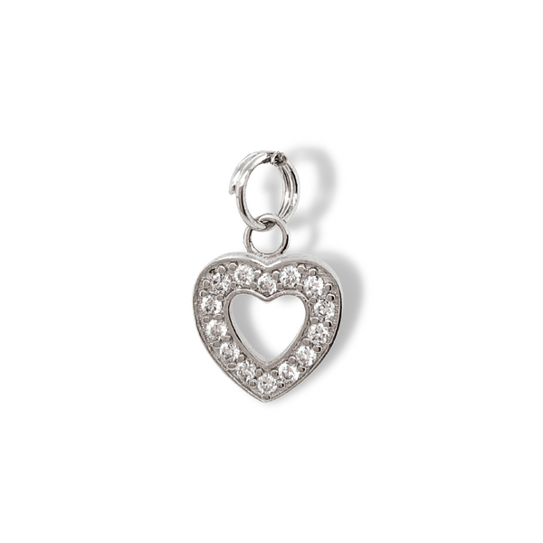 Silver Crystal Heart Charm Vandenbergs Fine Jewellery Winnipeg, MB