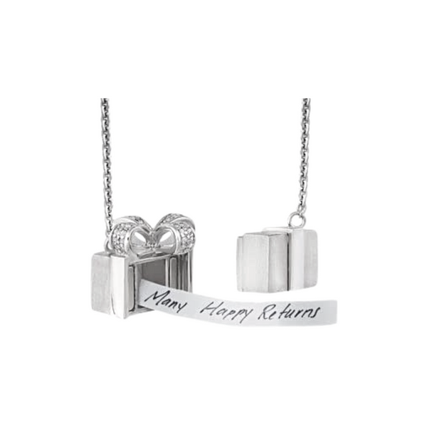 Sterling Silver White Sapphire "Box of Love" Necklace Image 2 Vandenbergs Fine Jewellery Winnipeg, MB