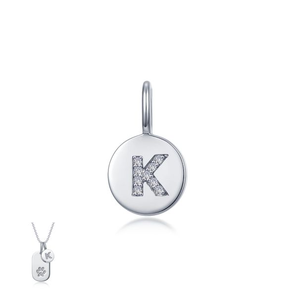 Sterling Silver Initial K Charm with Crystals Venus Jewelers Somerset, NJ