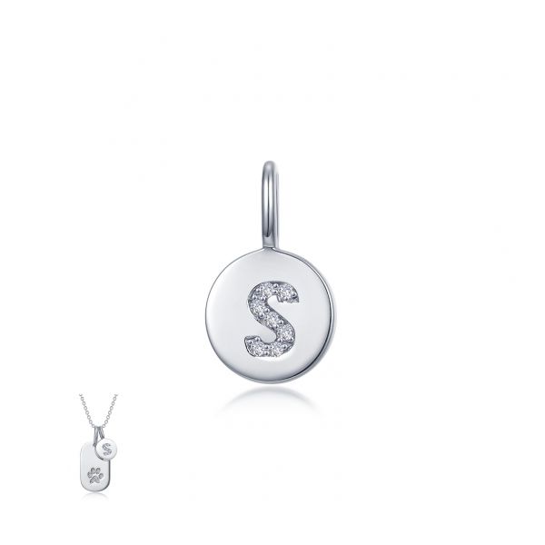 Sterling Silver Initial K Charm with Crystals Image 3 Venus Jewelers Somerset, NJ