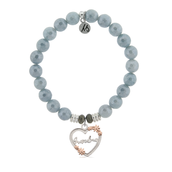 T Jazelle Grandma Heart Charm Bracelet in Blue Quartzite Venus Jewelers Somerset, NJ