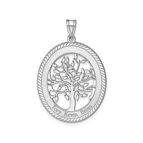 Personalized Oval Family Tree Pendant Venus Jewelers Somerset, NJ