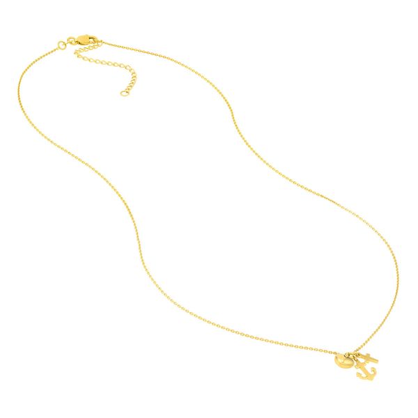 Love, Hope, and Faith Charm 14k Gold Necklace Image 2 Venus Jewelers Somerset, NJ