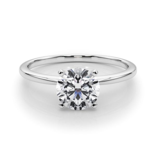 Solitaire Round Engagement Ring in 14k White Gold Venus Jewelers Somerset, NJ