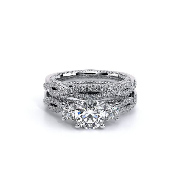 Couture Three Stone Engagement Ring Image 5 SVS Fine Jewelry Oceanside, NY