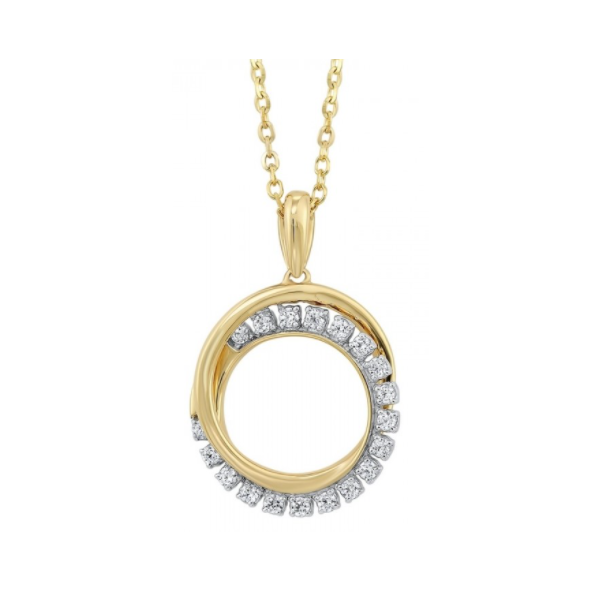 10K Yellow Gold & Diamond Swirl Pendant Waddington Jewelers Bowling Green, OH