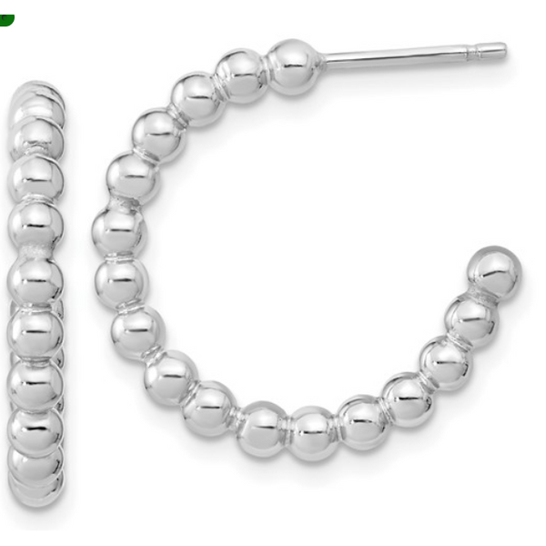 Sterling Silver Beaded Hoop Earrings Waddington Jewelers Bowling Green, OH
