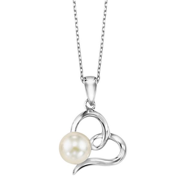 Sterling Silver Pearl Loop Heart Pendant Waddington Jewelers Bowling Green, OH