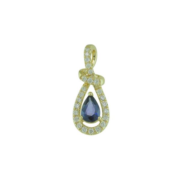 14KY Sapphire & Diamond Knot Pendant Waddington Jewelers Bowling Green, OH