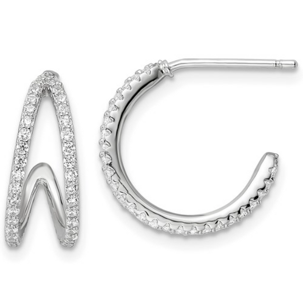 Cubic Zirconia Split Hoop Earrings Waddington Jewelers Bowling Green, OH