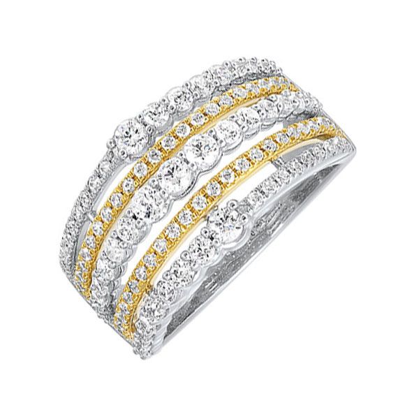 14K Two Tone Diamond Multi-Row Ring Waddington Jewelers Bowling Green, OH