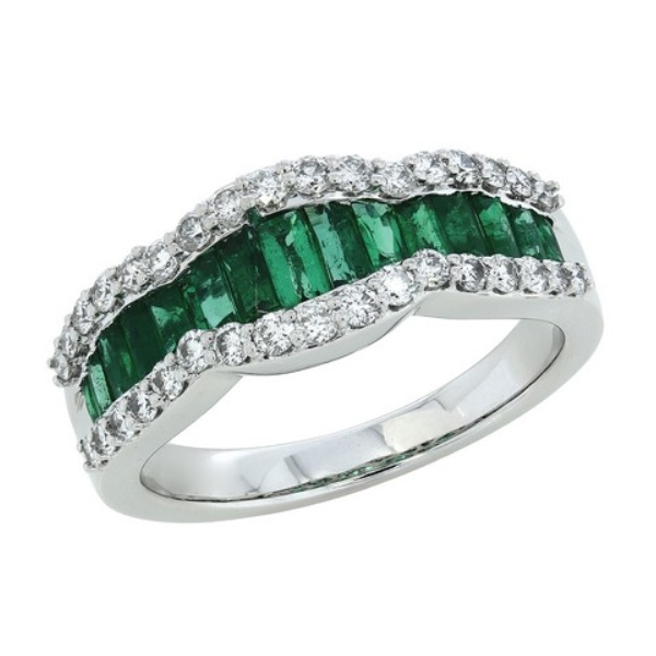 14KW Emerald & Diamond Ring Waddington Jewelers Bowling Green, OH
