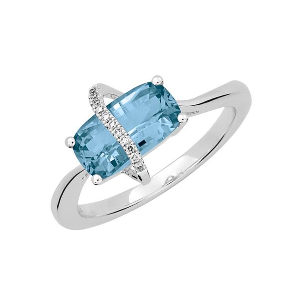 1.84ct Lab Grown Cushion Cut Aqua Spinel Ring