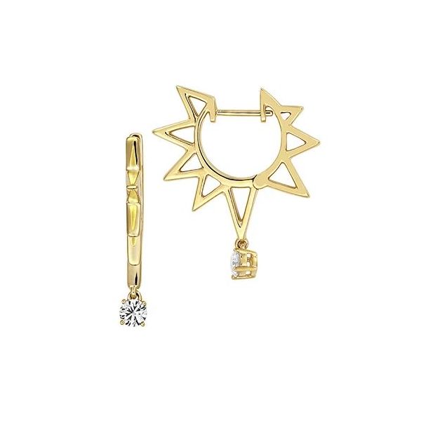 0.30ctw Lab Grown Diamond Hoop Sun Earrings