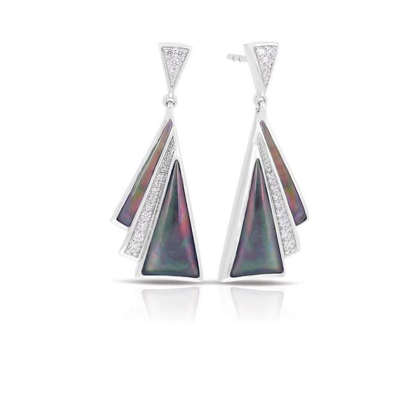 Empire Black Mother of Pearl and CZ Earrings