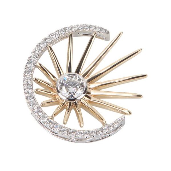 0.72ctw Lab Grown Diamond Sun and Moon Pendant