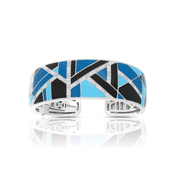 Delano Blue-Black Enamel and CZ Bangle