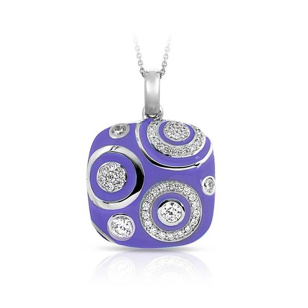 Galaxy Iris Blue Enamel and CZ Pendant