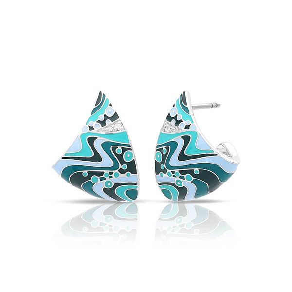 Calypso Turquoise Enamel and CZ Earrings