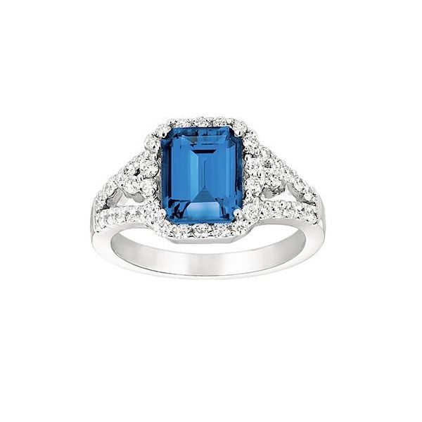 3.00ct Lab Grown Emerald Cut Blue Sapphire Ring