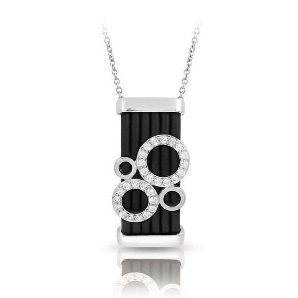Equinox Black Rubber and CZ Pendant