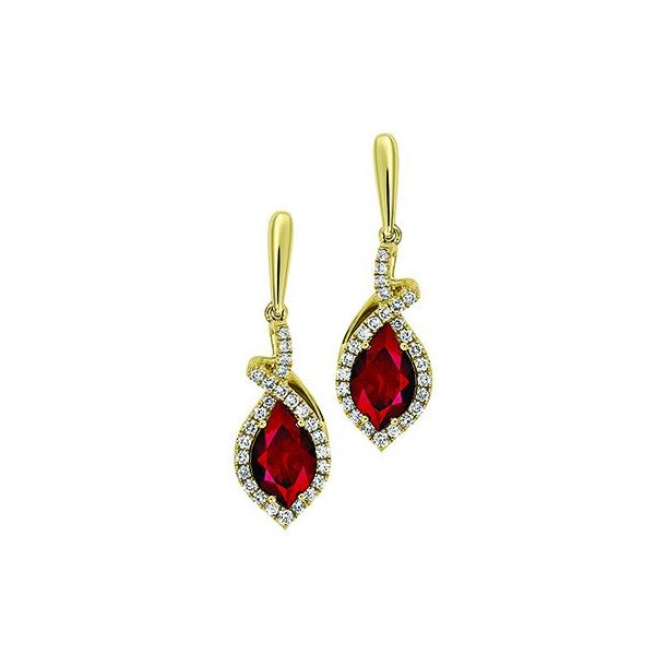 3.30ct Lab Grown Flame Cut Ruby Earrings