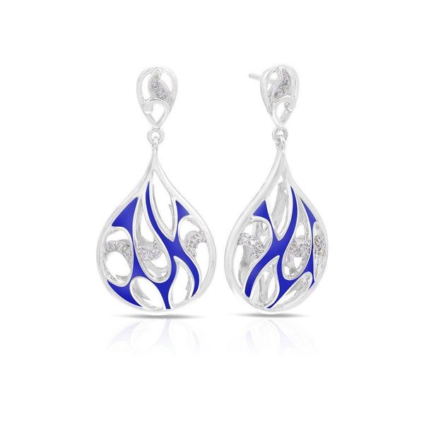 "Marea" Blue Enamel and CZ Earrings similar item image